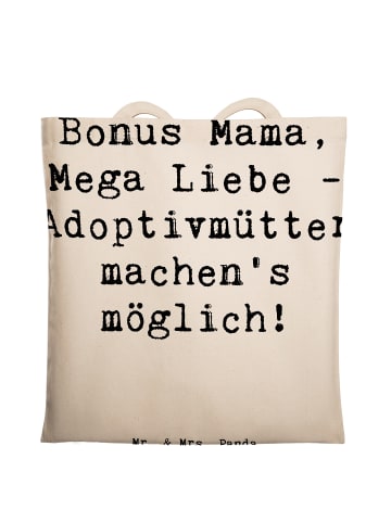 Mr. & Mrs. Panda Tragetasche Adoptivmutter Liebe mit Spruch in Creme