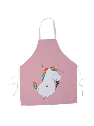 Mr. & Mrs. Panda Kochschürze Einhorn Sänger ohne Spruch in Rot Pastell