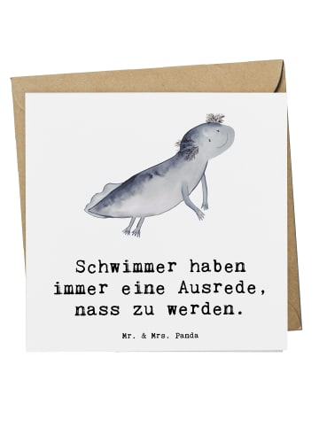 Mr. & Mrs. Panda Deluxe Karte Schwimmen Ausrede mit Spruch in Weiß
