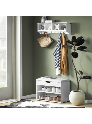 SoBuy Schuhbank in weiß - (B)60 x (H)43 x (T)30 cm