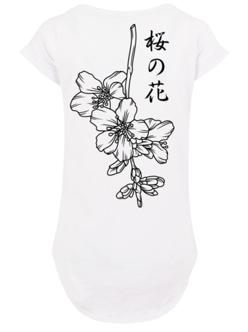 F4NT4STIC Long Cut T-Shirt Japan Flower in weiß