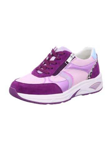 WALDLÄUFER Damen- Schnürschuhe VELOURS MESH METALLIC AST in Rot