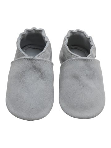 Yalion Leder-Krabbelschuhe in Grau