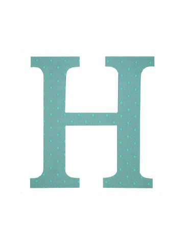 Fabfabstickers Buchstabe "H" aus Stoff in Green-Mix zum Aufbügeln