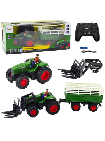 Wisam Landwirtschaftlicher Traktor mit Anhänger und Gabeln, ferngesteuertes RC 2.4G