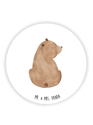 Mr. & Mrs. Panda Kühlschrankmagnet Bär Schulterblick ohne Spruch in Weiß