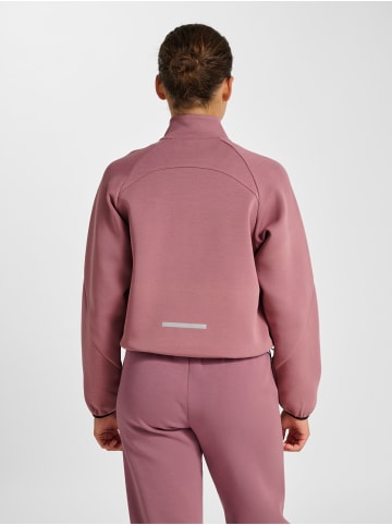 Hummel Halbreißverschluss Jacke Reflektierend Logo Hmltech Damen in WISTFUL MAUVE