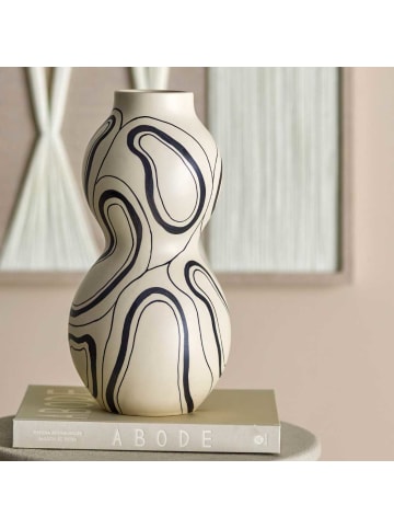 Bloomingville Vase NICOLA Weiß Schwarz 34x17 cm
