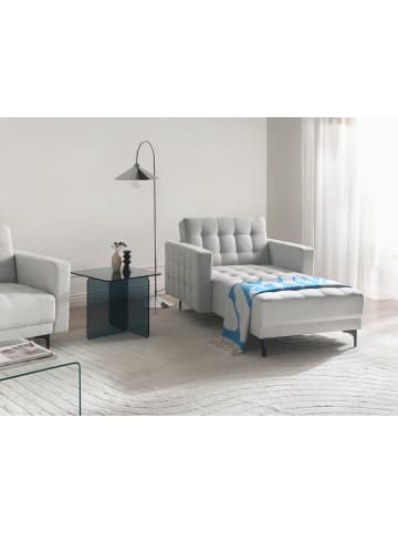 Beliani Chaiselongue ABERDEEN in Grau/Schwarz - (W) 107 x (H) 83 x (L) 189 cm