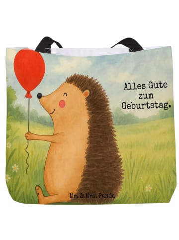 Mr. & Mrs. Panda Strandtasche Igel Luftballon Design mit Spruch in Weiß