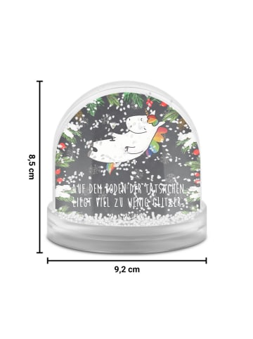 Mr. & Mrs. Panda Schneekugel Weihnachten Einhorn Blümchentail mit Sp... in Kreidetafel