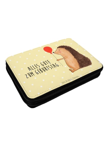 Mr. & Mrs. Panda Etui Igel Luftballon mit Spruch in Gelb Pastell