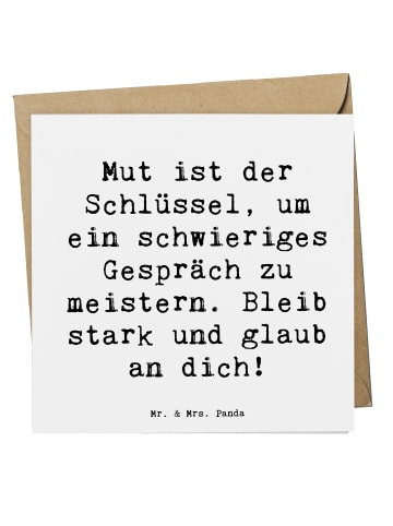 Mr. & Mrs. Panda Grußkarte Spruch Ein schwieriges Gespräch führe... in Weiß