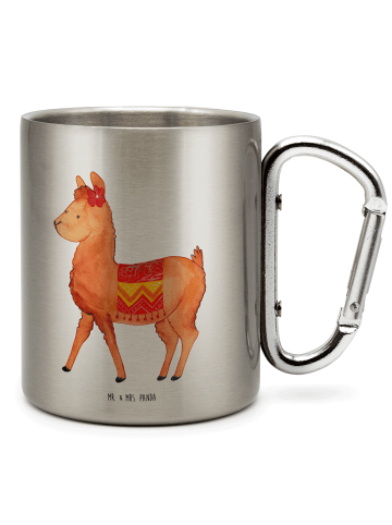 Mr. & Mrs. Panda Karabiner Tasse Alpaka Stolz ohne Spruch in Silber