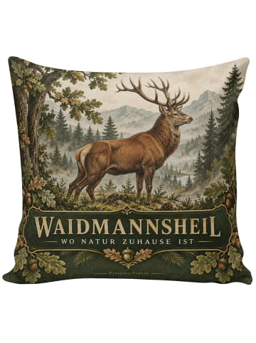 Mr. & Mrs. Panda Kuschelkissen 40x40 Hirsch rustikal Design mit ... in Weiß