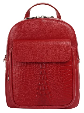 Cluty Rucksack echt Leder in rot