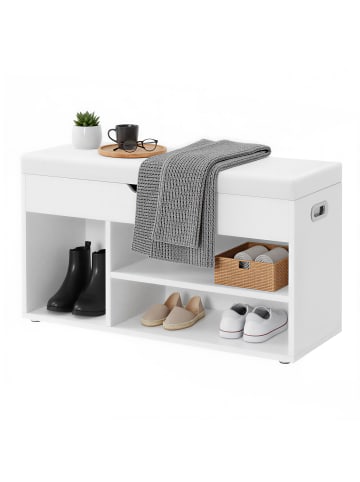 VASAGLE Schuhbank Custos in Weiß - (B)80 x (H)44 x (T)30 cm