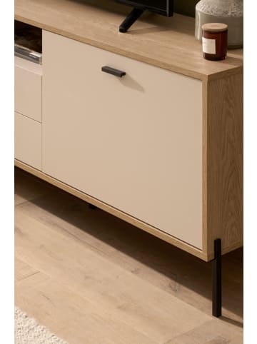 Furn.Design TV-Lowboard in kaschmir und Eiche 195 x 64 cm, TV Unterteil mit Soft-Close