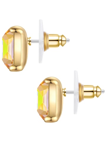 Yokoamii Ohrstecker aus Messing mit Glas in gelbgold