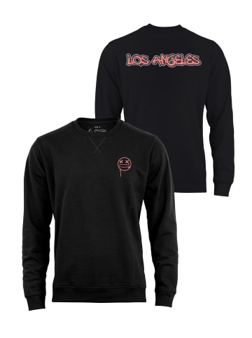 Cotton Prime® Street Art Sweatshirt "Los Angeles" - Weltenbummler Kollektion in Schwarz