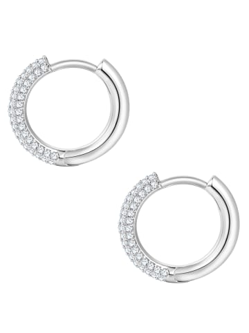 Lulu & Jane Creolen aus Messing mit Zirkonia in silber