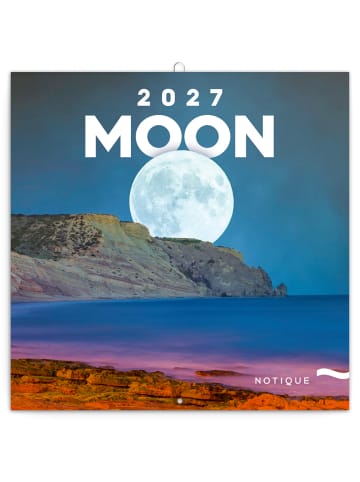 NOTIQUE Wandkalender 2027 mit 6-sprachigem Kalendarium in The Moon - 30 x 30 cm