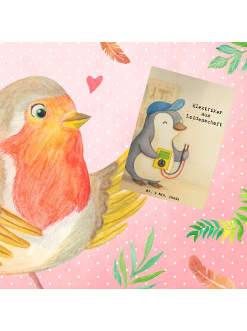 Mr. & Mrs. Panda Glückwunschkarte Elektriker Leidenschaft Design... in Weiß