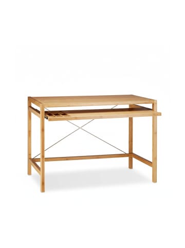 relaxdays Computertisch in Natur - (B)106,5 x (H)76,5 x (T)55,5cm