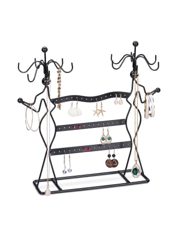 relaxdays Schmuckständer in Schwarz - (B)35 x (H)33 x (T)13 cm