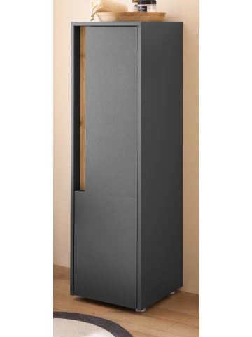 Furn.Design Bad-Midischrank grau matt, Wotan Eiche, Badmöbel Kommode 34 x 114 cm
