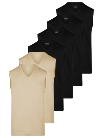 Ragman Unterhemd / Tanktop Basic in Schwarz / beige