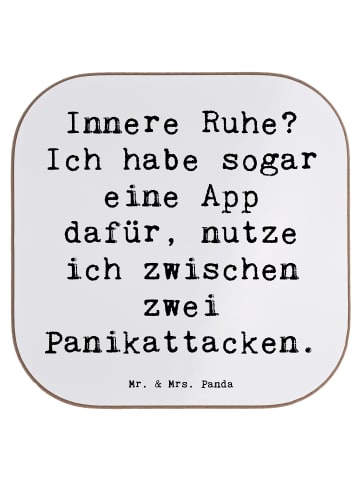 Mr. & Mrs. Panda Tassenuntersetzer Spruch Innere Ruhe mit Spruch in Weiß