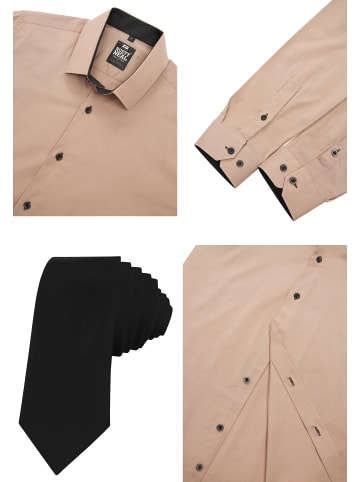 Rusty Neal Hemd mit Krawatte in Beige