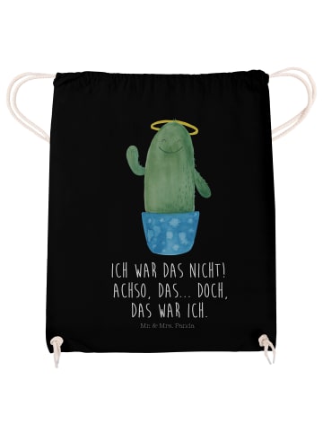Mr. & Mrs. Panda Beutel Kaktus Heilig mit Spruch in Schwarz