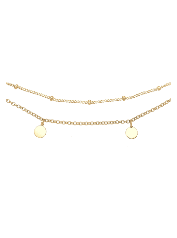 Elli Halskette 925 Sterling Silber Geo, Kugel, Plättchen in Gold