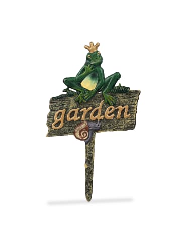 relaxdays Gartenstecker "garden" in Bunt - (B)15,5 x (H)27,5 cm