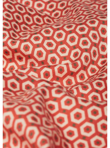 GOLDNER Hose Trageangenehme Hose mit grafischem Minimaldruck in papaya / gemustert