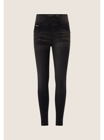 FREDDY High Waist Denim Hose mit überkreutztem Bund in Schwarz