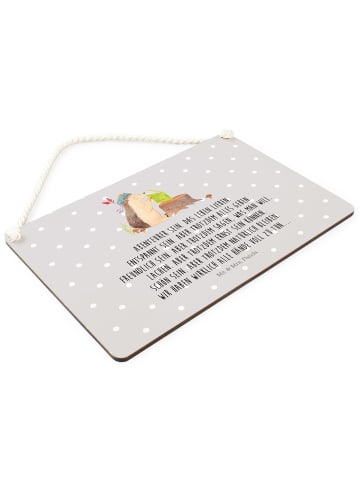 Mr. & Mrs. Panda Wanddeko Igel Federschmuck mit Spruch in Grau Pastell
