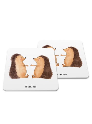 Mr. & Mrs. Panda Bierfilz Igel Liebe ohne Spruch in Weiß