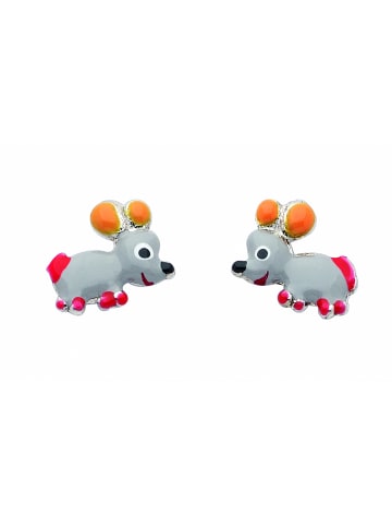 Adeliás Damen 925 Silber Ohrringe / Ohrstecker Maus in silber