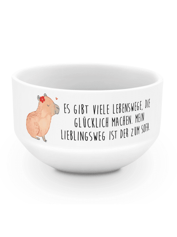Mr. & Mrs. Panda Schüssel Capybara Blume mit Spruch in Weiß
