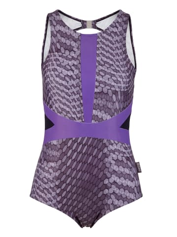 BECO the world of aquasports Badeanzug Hexagon in lila-schwarz