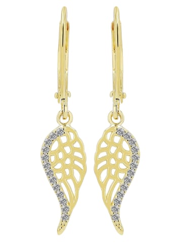 Adeliás Damen Ohrringe aus 925 Silber mit Zirkonia in gold