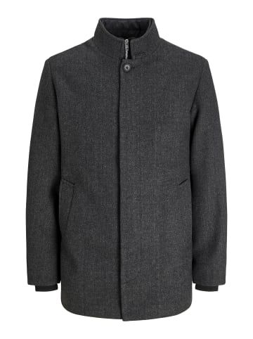 Jack & Jones Wollmantel in Dark Grey Melange