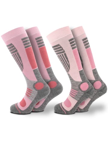 Occulto 2er Pack Skisocken Maria in Lila-Pink