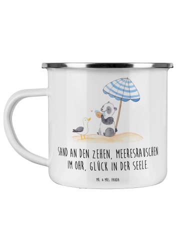 Mr. & Mrs. Panda Teetasse Sommer Meer Glück mit Spruch in Weiß