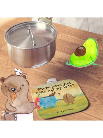 Mr. & Mrs. Panda Topflappen Kaffee Bohne Design mit Spruch in Weiß