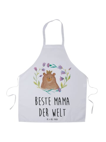 Mr. & Mrs. Panda Küchenschürze Bär Königin mit Spruch in Weiß