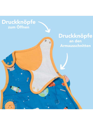 Schlummersack Babyschlafsack, 1.0 TOG in Blau-Gelb